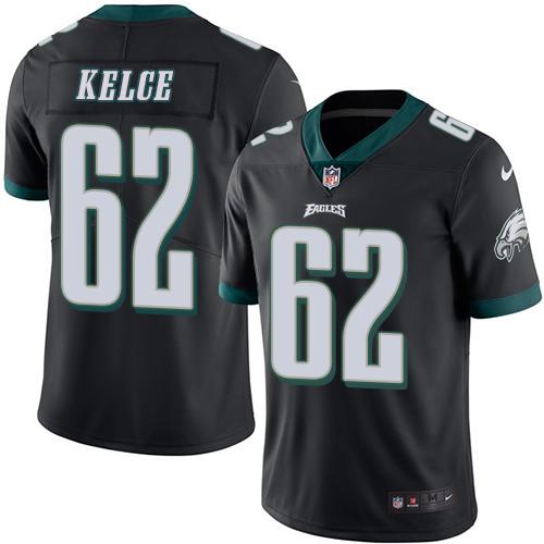 Nike Eagles #62 Jason Kelce Black Mens Stitched NFL Limited Rush Jersey