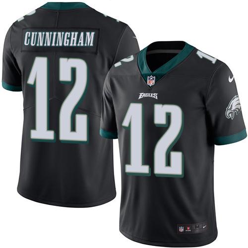 Nike Eagles #12 Randall Cunningham Black Mens Stitched NFL Limited Rush Jersey