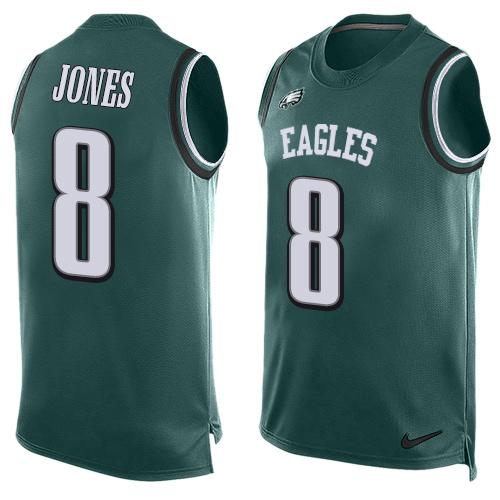 Nike Eagles #8 Donnie Jones Midnight Green Team Color Mens Stitched NFL Limited Tank Top Jersey