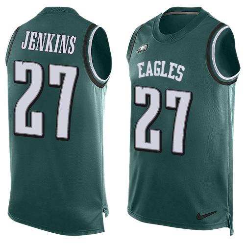 Nike Eagles #27 Malcolm Jenkins Midnight Green Team Color Mens Stitched NFL Limited Tank Top Jersey