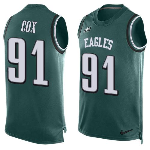Nike Eagles #91 Fletcher Cox Midnight Green Team Color Mens Stitched NFL Limited Tank Top Jersey