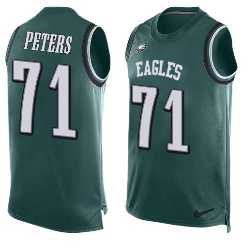 Nike Eagles #71 Jason Peters Midnight Green Team Color Mens Stitched NFL Limited Tank Top Jersey