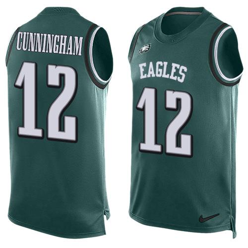 Nike Eagles #12 Randall Cunningham Midnight Green Team Color Mens Stitched NFL Limited Tank Top Jersey