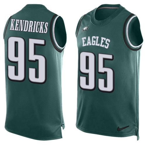 Nike Eagles #95 Mychal Kendricks Midnight Green Team Color Mens Stitched NFL Limited Tank Top Jersey