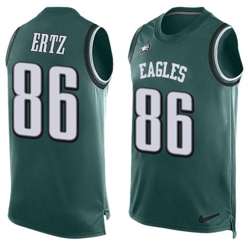 Nike Eagles #86 Zach Ertz Midnight Green Team Color Mens Stitched NFL Limited Tank Top Jersey