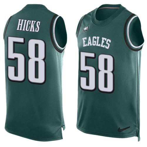 Nike Eagles #58 Jordan Hicks Midnight Green Team Color Mens Stitched NFL Limited Tank Top Jersey