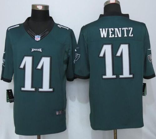 Nike Eagles #11 Carson Wentz Midnight Green Team Color Mens Stitched NFL New Limited Jersey