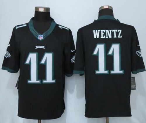 Nike Eagles #11 Carson Wentz Black Alternate Mens Stitched NFL New Limited Jersey