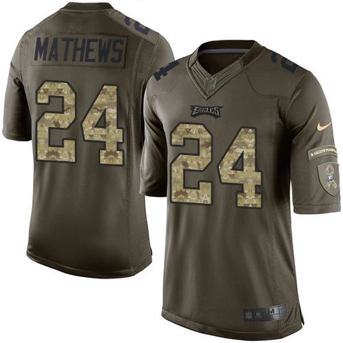 Nike Eagles #24 Ryan Mathews Green Mens Stitched NFL Limited Salute to Service Jersey