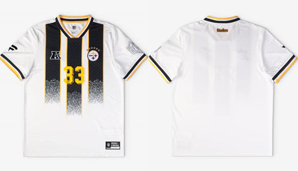 Mens Pittsburgh Steelers #33 White Football x Football V-Neck Jersey