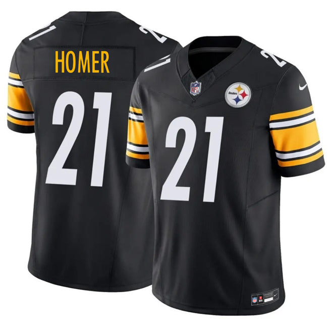 Mens Pittsburgh Steelers #21 Travis Homer Black 2026 FUSE Vapor Limited Stitched Football Jersey