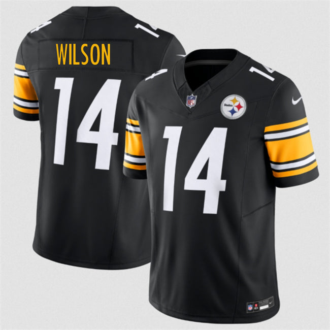 Mens Pittsburgh Steelers #14 Roman Wilson Black 2026 FUSE Vapor Limited Stitched Football Jersey