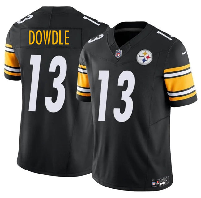 Mens Pittsburgh Steelers #13 Rico Dowdle Black 2025 FUSE Vapor Limited Stitched Football Jersey