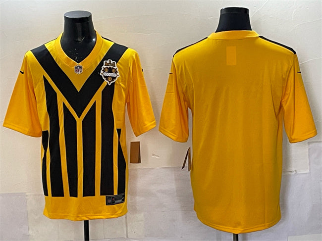 Mens Pittsburgh Steelers Blank Gold 1933 Throwback Alternate Stitched Football Jersey
