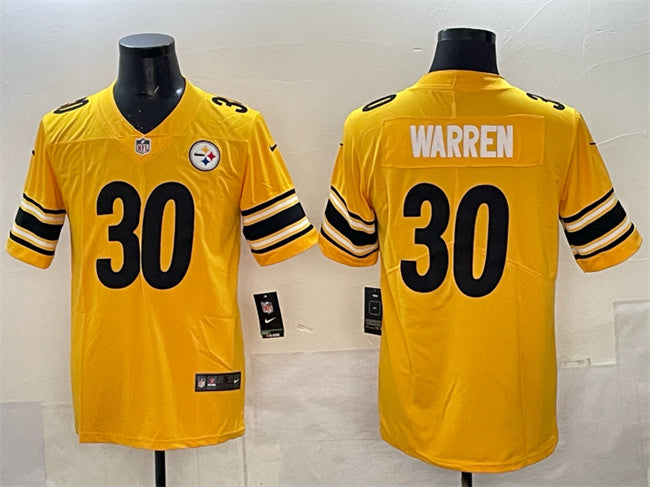Mens Pittsburgh Steelers #30 Jaylen Warren Gold Vapor Untouchable Limited Stitched Jersey