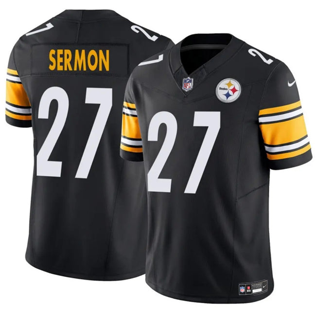 Mens Pittsburgh Steelers #27 Trey Sermon Black 2025 FUSE Vapor Untouchable Limited Stitched Jersey