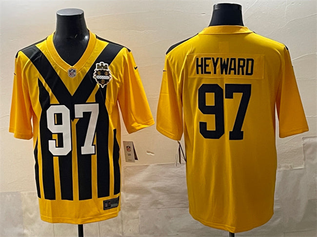 Mens Pittsburgh Steelers #97 Cameron Heyward Gold 1933 Throwback Alternate Stitched Football Jersey