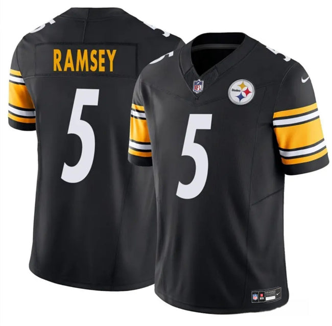 Mens Pittsburgh Steelers #5 Jalen Ramsey Black 2025 FUSE Vapor Untouchable Limited Stitched Jersey