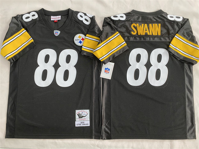 Mens Pittsburgh Steelers #88 Lynn Swann Black Stitched Football Jersey