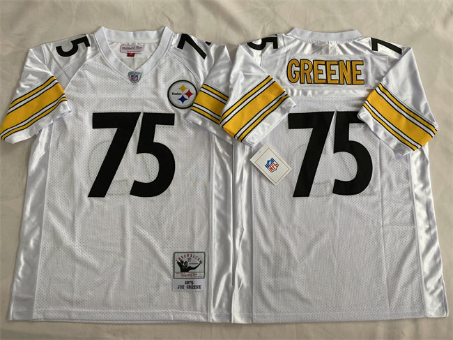 Mens Pittsburgh Steelers #75 Joe Greene White Stitched Football Jersey