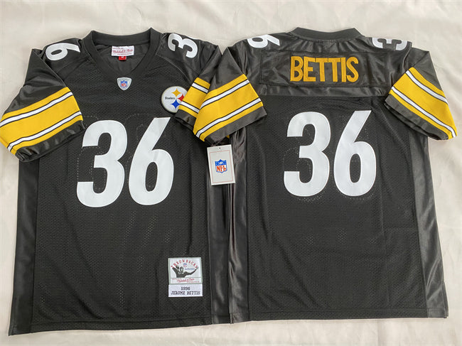 Mens Pittsburgh Steelers #36 #36 Jerome Bettis Black Stitched Football Jersey