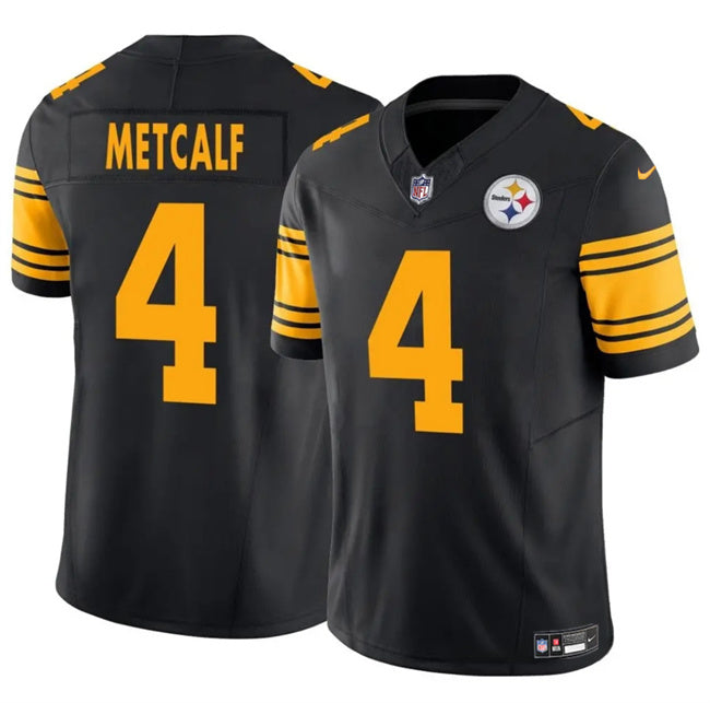 Mens Pittsburgh Steelers #4 DK Metcalf Black 2025 FUSE Color Rush Vapor Untouchable Limited Stitched Jersey