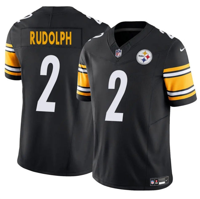 Mens Pittsburgh Steelers #2 Mason Rudolph Black 2025 FUSE Vapor Untouchable Limited Stitched Jersey