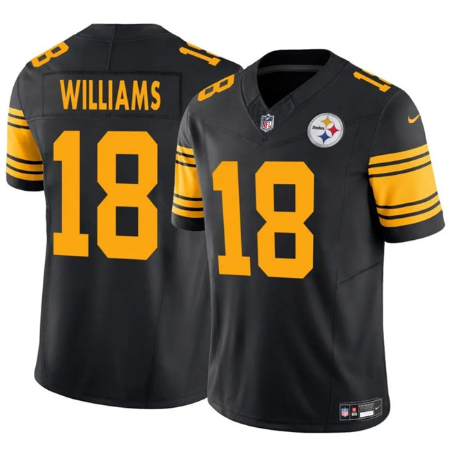 Mens Pittsburgh Steelers #18 Mike Williams Black 2024 FUSE Color Rush Limited Stitched Jersey