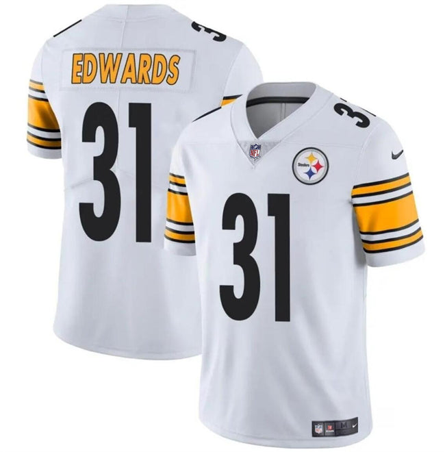 Mens Pittsburgh Steelers #31 Daijun Edwards White Vapor Untouchable Limited Stitched Jersey