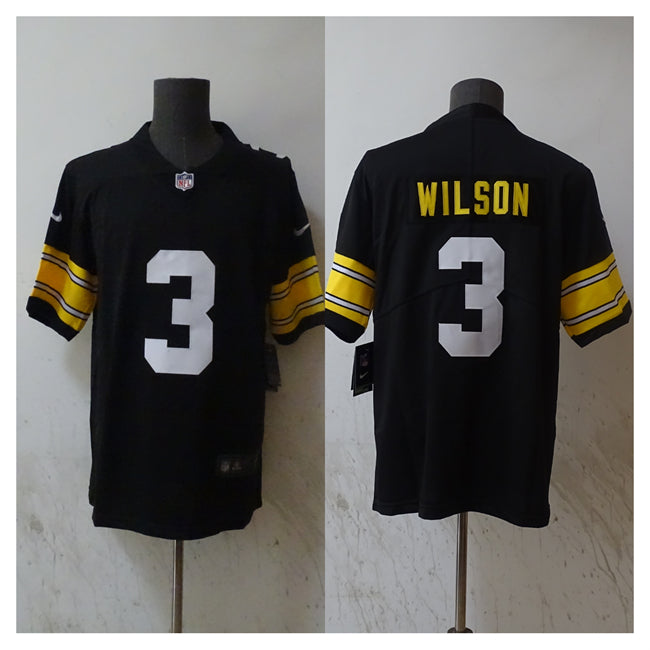 Mens Pittsburgh Steelers #3 Russell Wilson Black Vapor Untouchable Limited Stitched Jersey