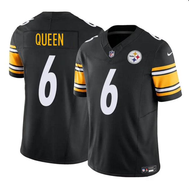 Mens Pittsburgh Steelers #6 Patrick Queen Black FUSE Vapor Untouchable Limited Stitched Jersey
