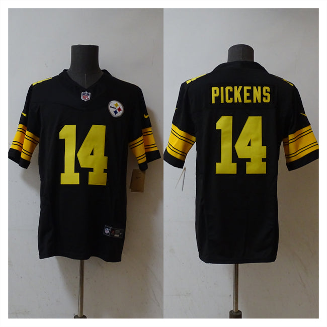 Mens Pittsburgh Steelers #14 George Pickens Black 2023 FUSE Vapor Untouchable Color Rish Limited Jersey