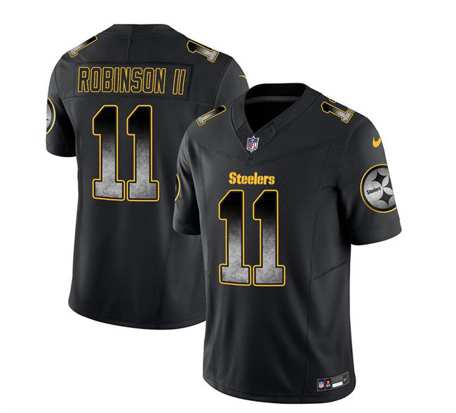 Mens Pittsburgh Steelers #11 Allen Robinson II Black 2023 FUSE Smoke Vapor Untouchable Limited Stitched Jersey