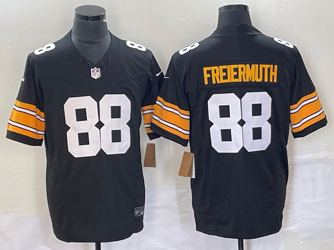 Mens Pittsburgh Steelers #88 Pat Freiermuth Black 2023 FUSE Vapor Limited Stitched Jersey