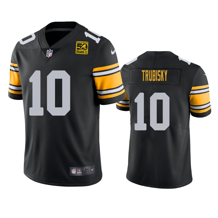 Mens Pittsburgh Steelers #10 Mitch Trubisky Black 2023 50th Anniversary Vapor Untouchable Limited Jersey