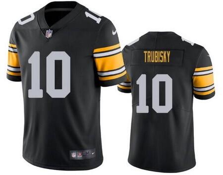 Mens Pittsburgh Steelers #10 Mitchell Trubisky Black Vapor Untouchable Limited Stitched Jersey