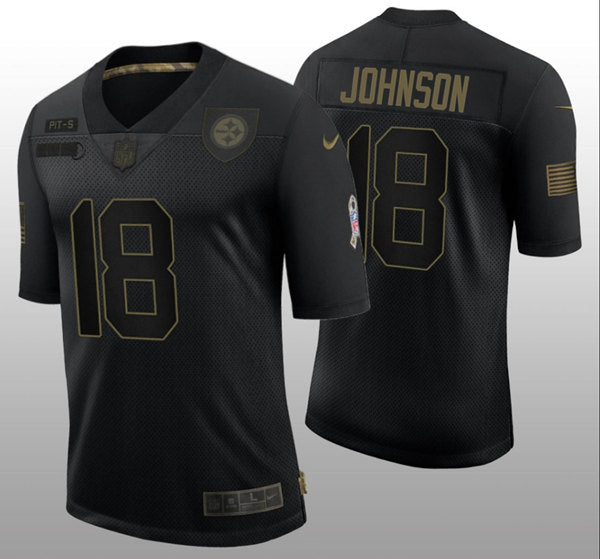 Mens Pittsburgh Steelers #18 Diontae Johnson Black Vapor Untouchable Limited Stitched Jersey