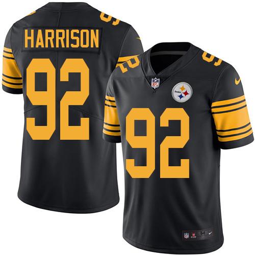 Mens Pittsburgh Steelers #92 James Harrison Black Vapor Untouchable Limited Stitched Jersey