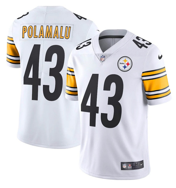 Mens Pittsburgh Steelers #43 Troy Polamalu White Vapor Untouchable Limited Stitched Jersey