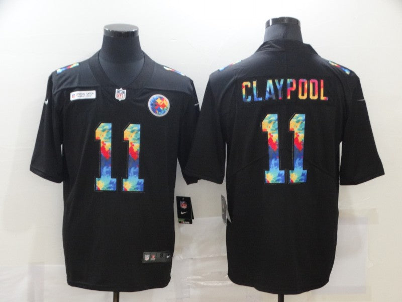 Mens Pittsburgh Steelers #11 Chase Claypool 2020 Black Crucial Catch Limited Stitched Jersey