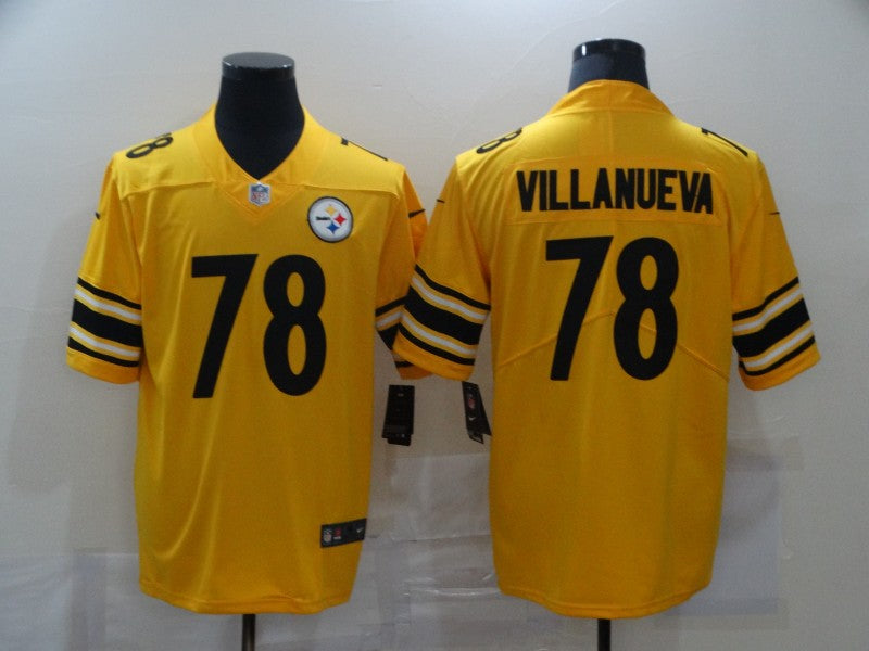 Mens Pittsburgh Steelers #78 Alejandro Villanueva Gold Inverted Legend Limited Stitched Jersey