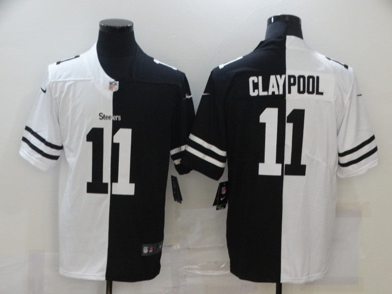 Mens Pittsburgh Steelers #11 Chase Claypool Black And White Limited Stitched Jersey