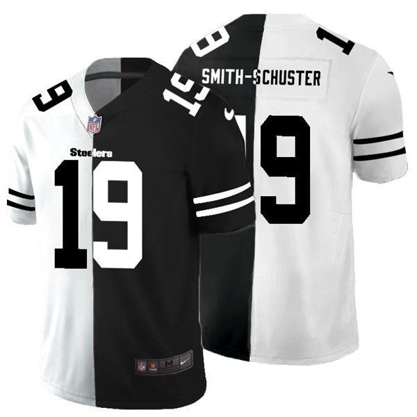 Mens Pittsburgh Steelers #19 JuJu Smith-Schuster Black White Limited Stitched Jersey