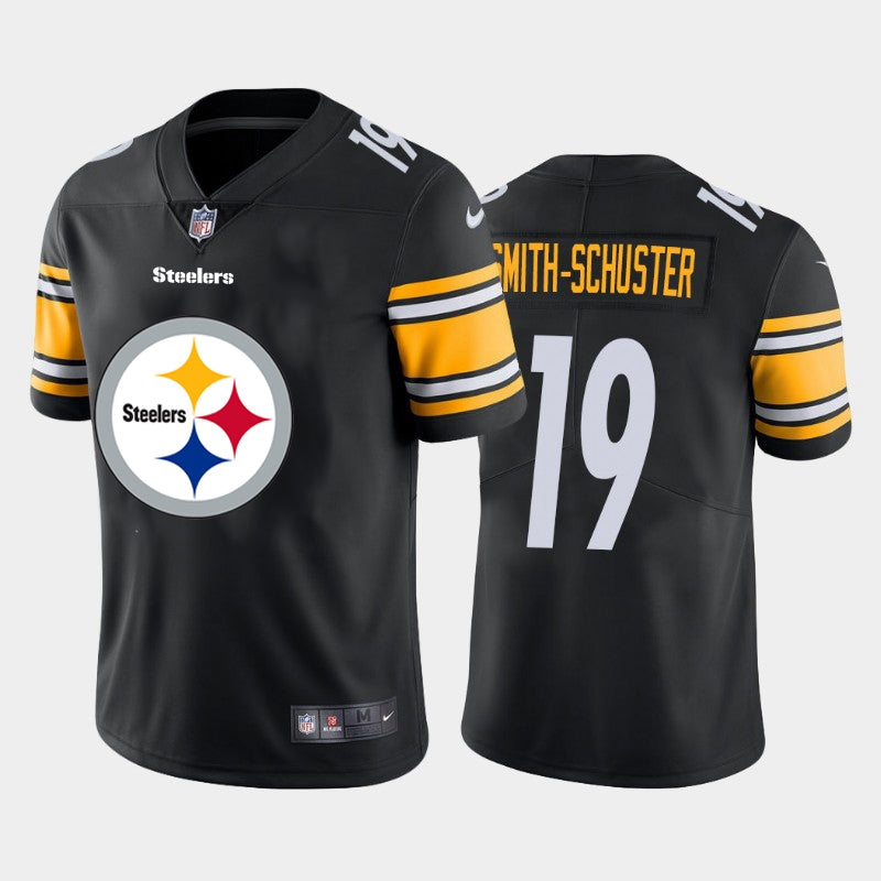 Mens Pittsburgh Steelers #19 JuJu Smith-Schuster Black 2020 Team Big Logo Limited Stitched Jersey