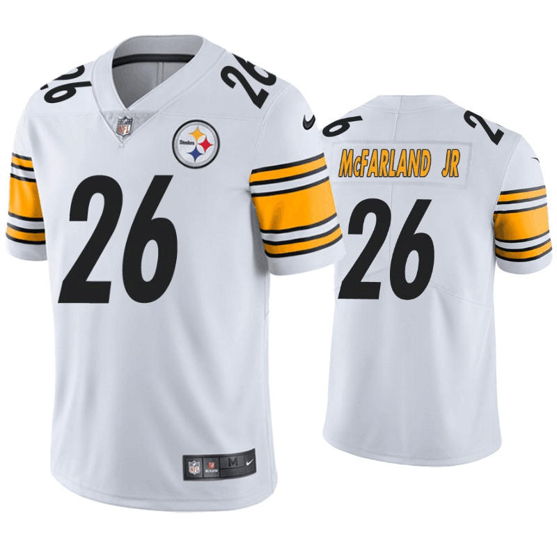 Mens Pittsburgh Steelers #26 Anthony McFarland White Vapor Untouchable Limited Stitched Jersey