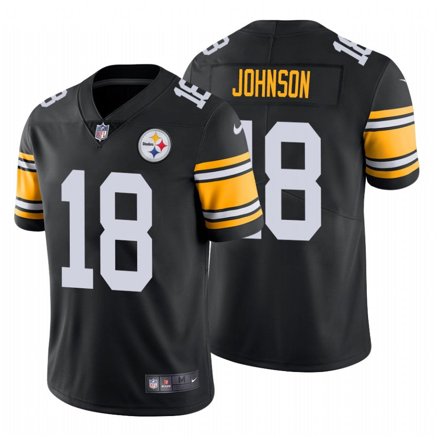 Mens Pittsburgh Steelers #18 Diontae Johnson 2019 Black Vapor Untouchable Limited Stitched NFL Jersey
