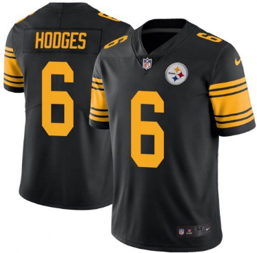 Mens Pittsburgh Steelers #6 Devlin Hodges 2019 Black Color Rush Limited Stitched NFL Jersey