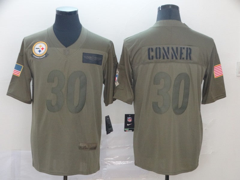 Mens Pittsburgh Steelers #30 James Conner 2019 Camo Salute To Service Limited Stitched NFL Jersey
