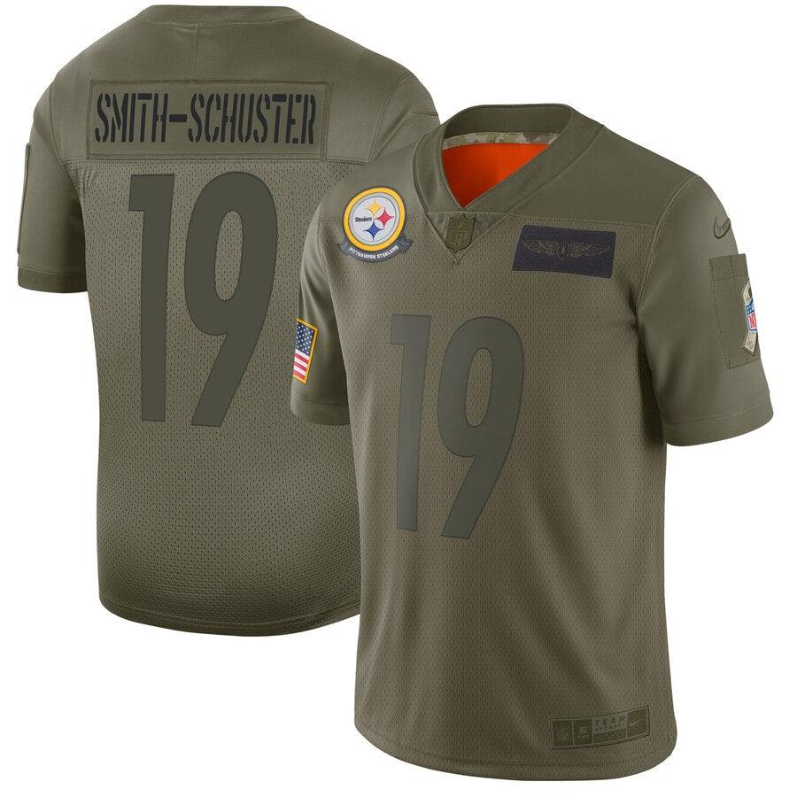 Mens Pittsburgh Steelers #19 JuJu Smith-Schuster 2019 Camo Salute To Service Limited Stitched NFL Jersey
