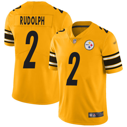 Mens Pittsburgh Steelers #2 Mason Rudolph Gold Inverted Legend Stitched NFL Jersey